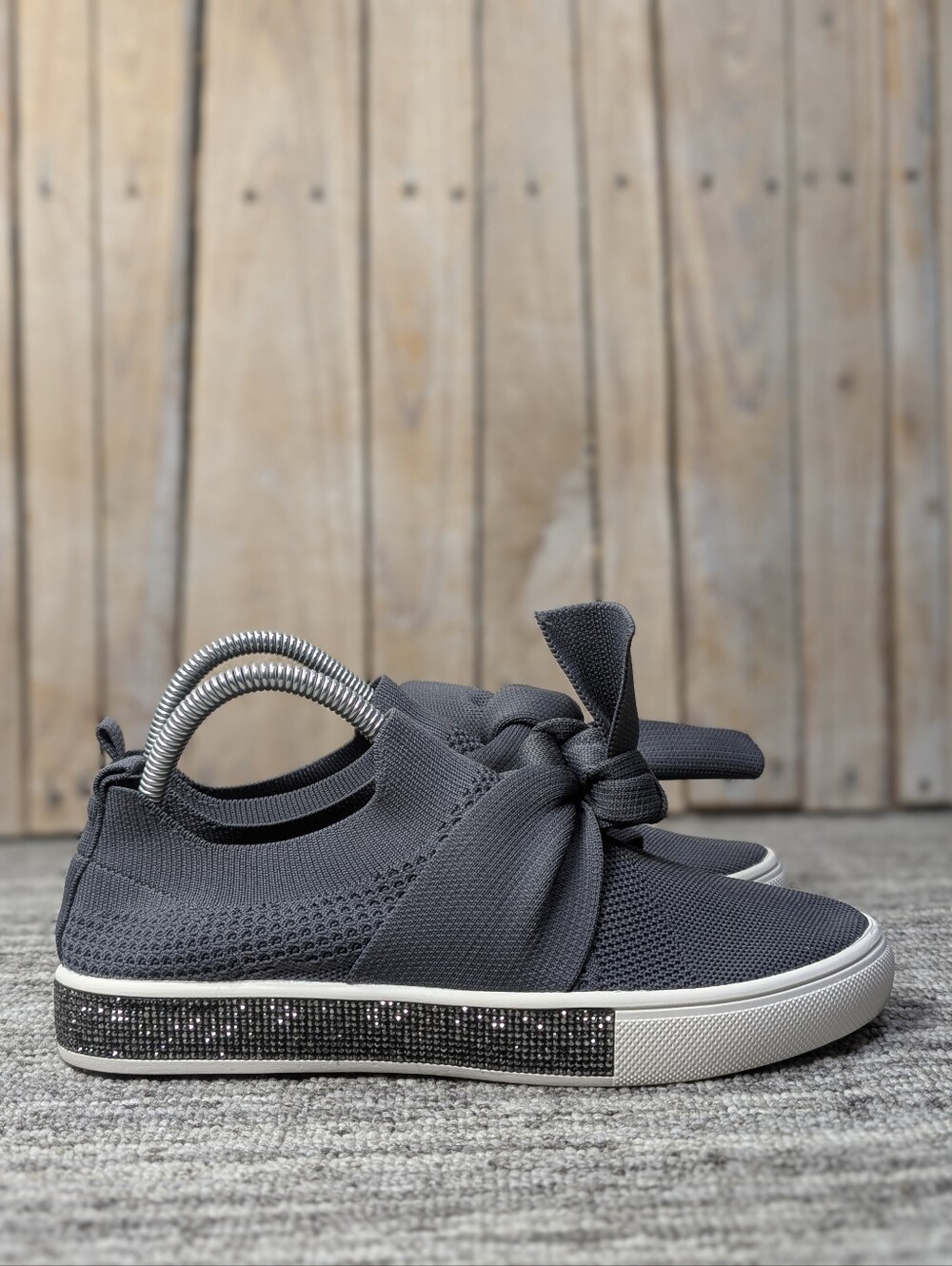 Bernie Mev Spark Serenity Sneakers- Dark Gray/Sparkles - Size 39/8 Women